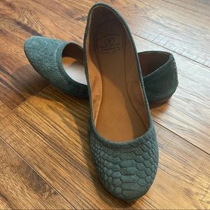 Lucky Brand Emmie Snake Suede Ballet Flats